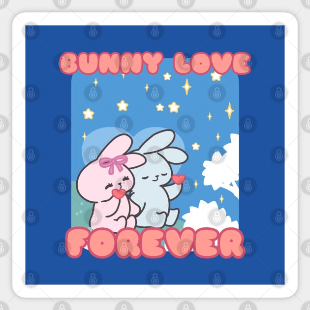 Cute Bunny Loves Forever Sticker by LoppiTokki